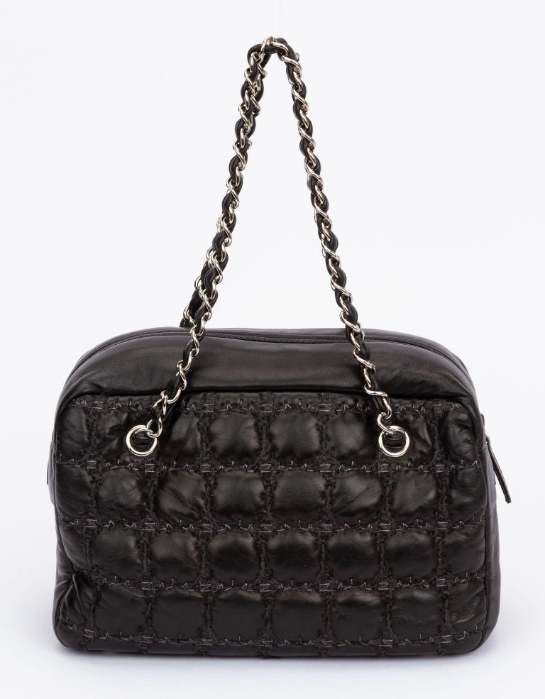 Chanel Tweed On Square Stitch Bubble Bag For Sale at 1stDibs