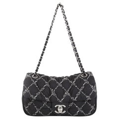 tweed nylon bag Chanel Tweed On Stitch Flap Bag Quilted Nylon Medium