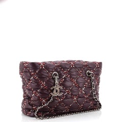 Chanel Tweed on Stitch Zip Tote Quilted Nylon Small