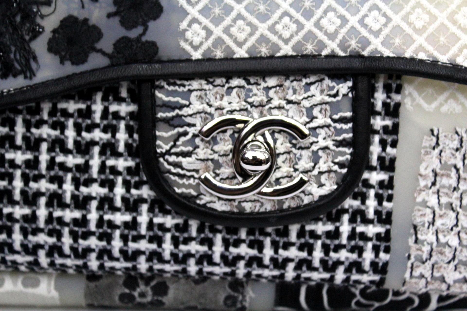 chanel tweed patchwork bag