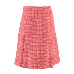 Chanel Tweed plissiert A-Linie Rock US 6
