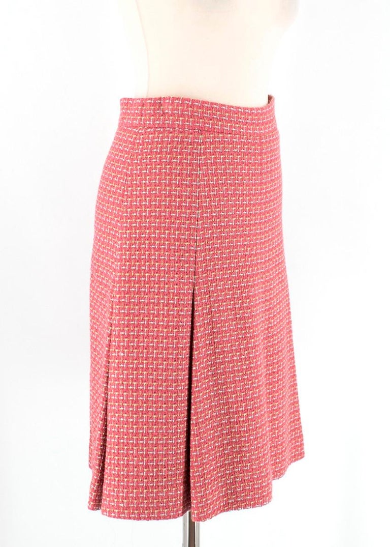 Chanel Tweed Pleated A-line Skirt US 6 at 1stDibs | chanel tweed skirts