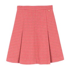 Chanel Tweed plissiert A-Linie Rock US 6