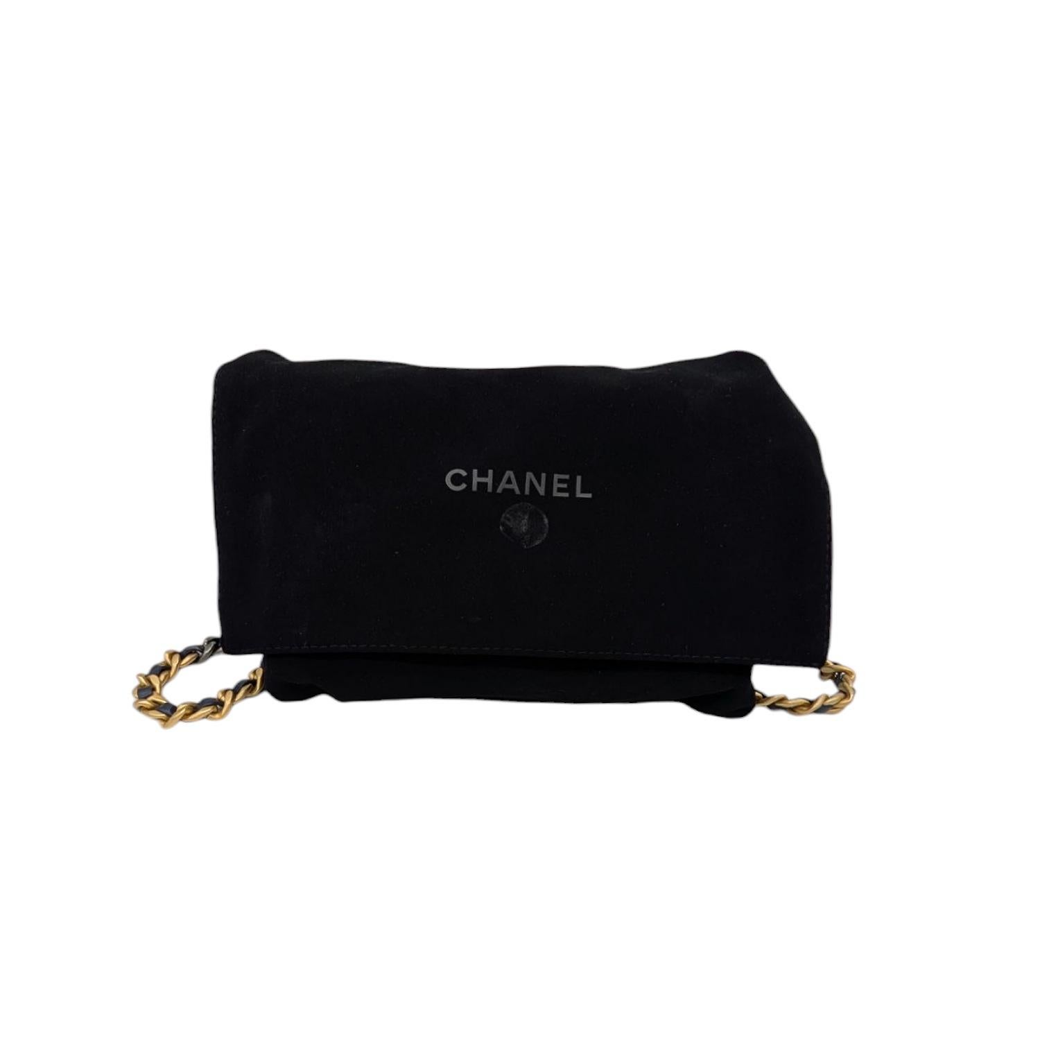 Chanel Tweed Quilted Chanel 19 Wallet On Chain WOC For Sale 5
