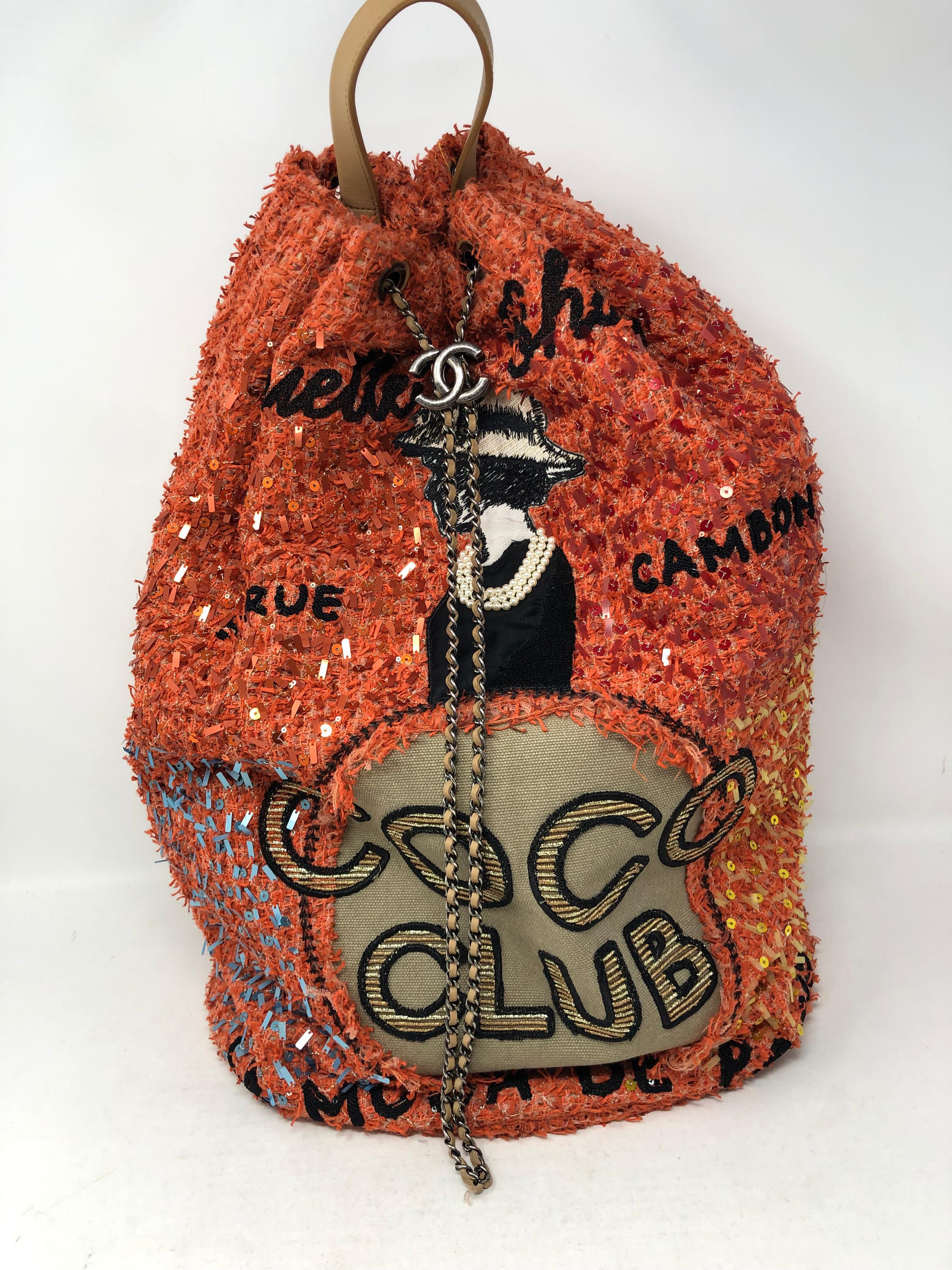 Chanel Tweed Sequins Coco Club Backpack  1