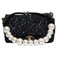 Chanel Tweed Sequins Pearl Bag RARE Full-Set