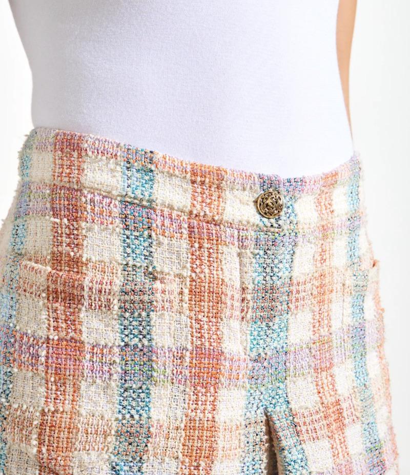 Beige Chanel Tweed Shorts