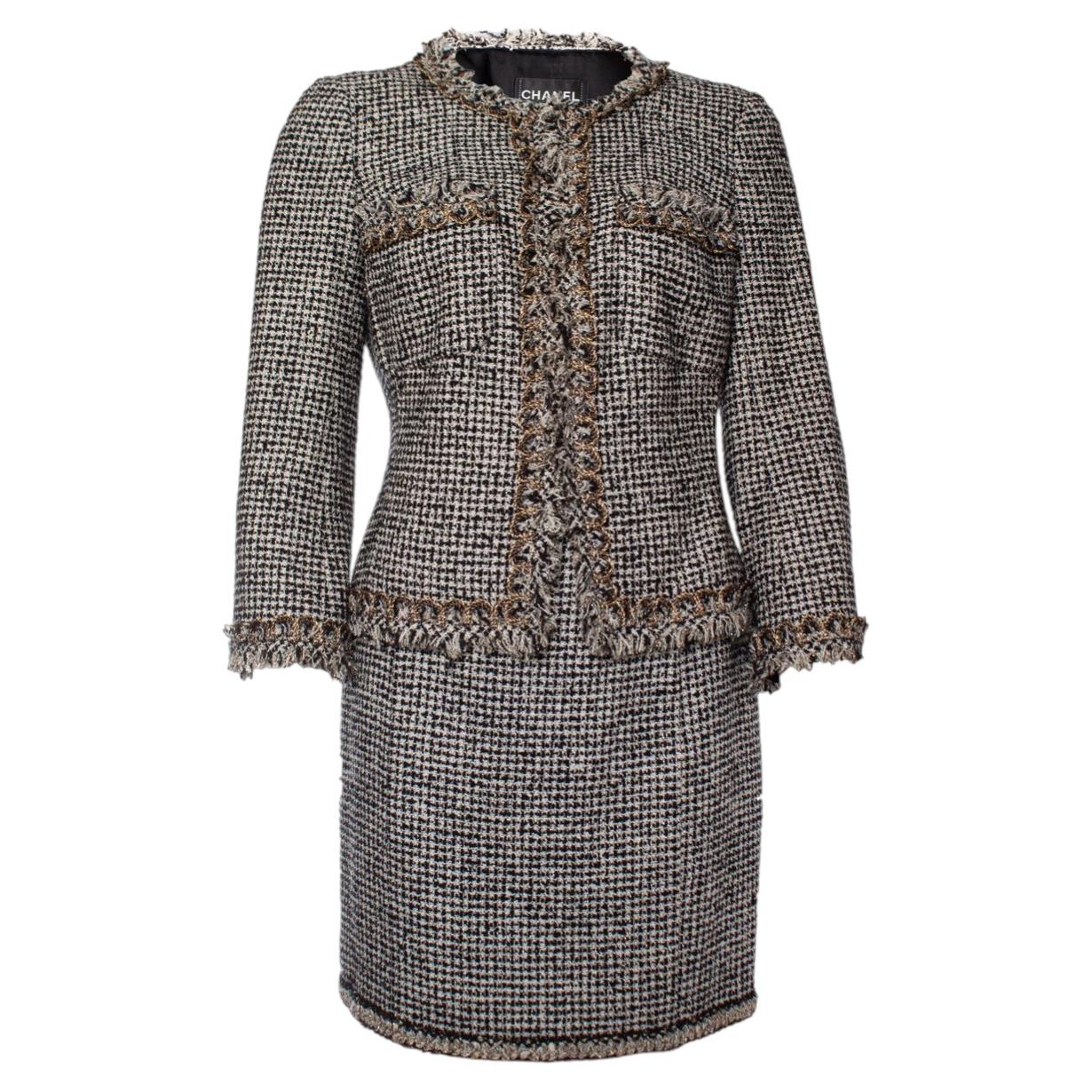 Pre-owned Chanel , Tweed Suit In Gray