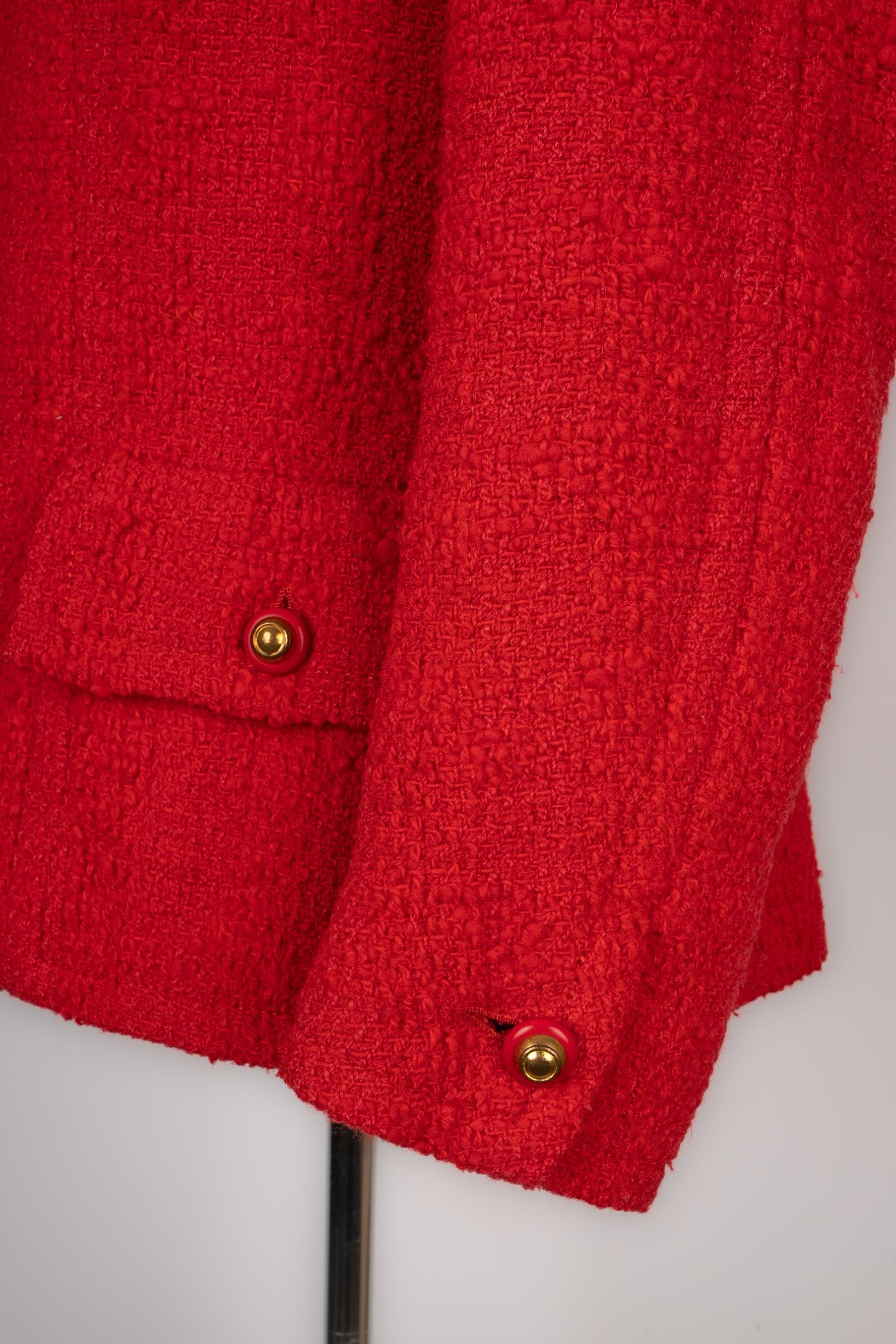 Chanel Tweed Suit with Red Silk Lining Haute Couture 3