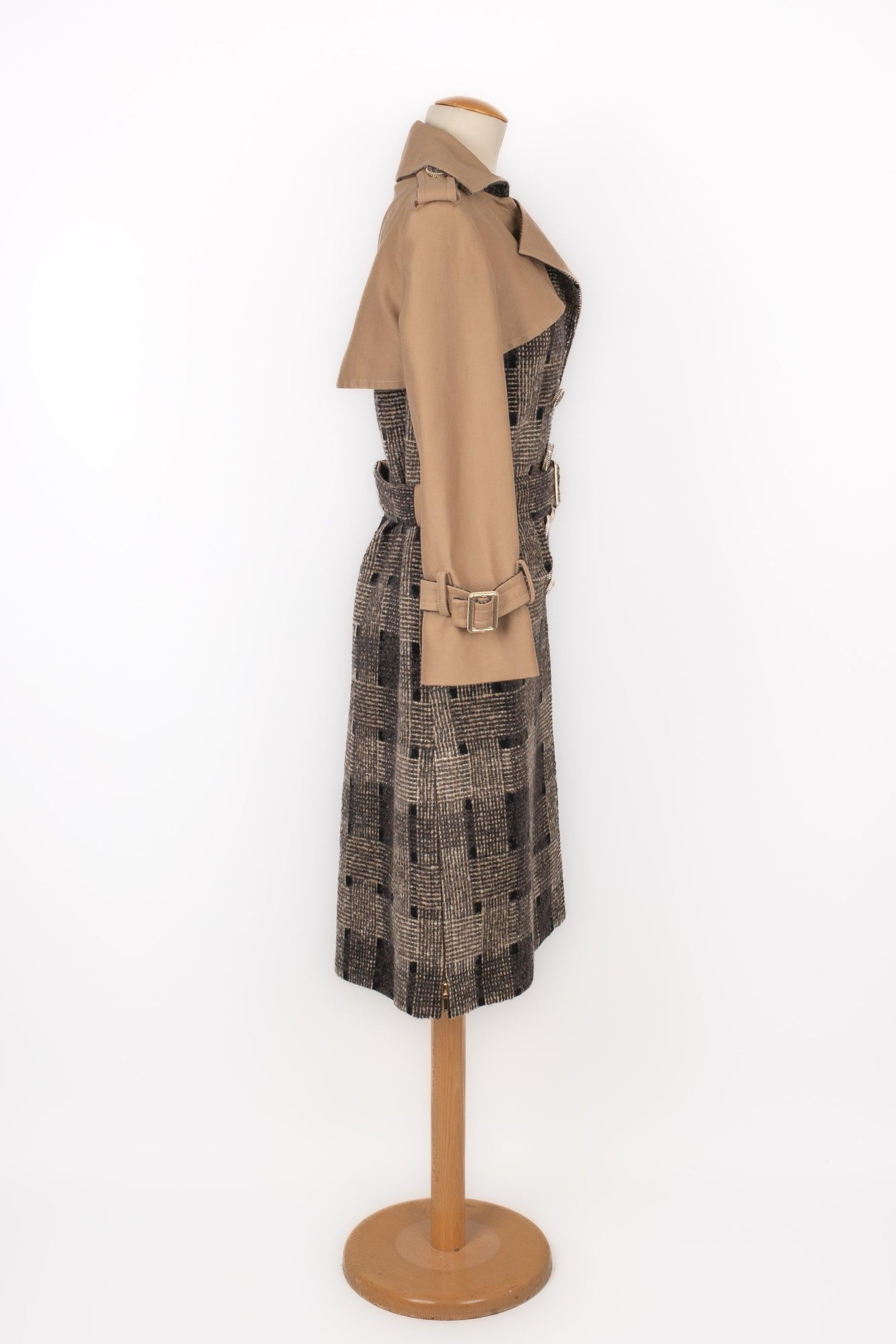 Brown Chanel Tweed Trench Coat, 2016