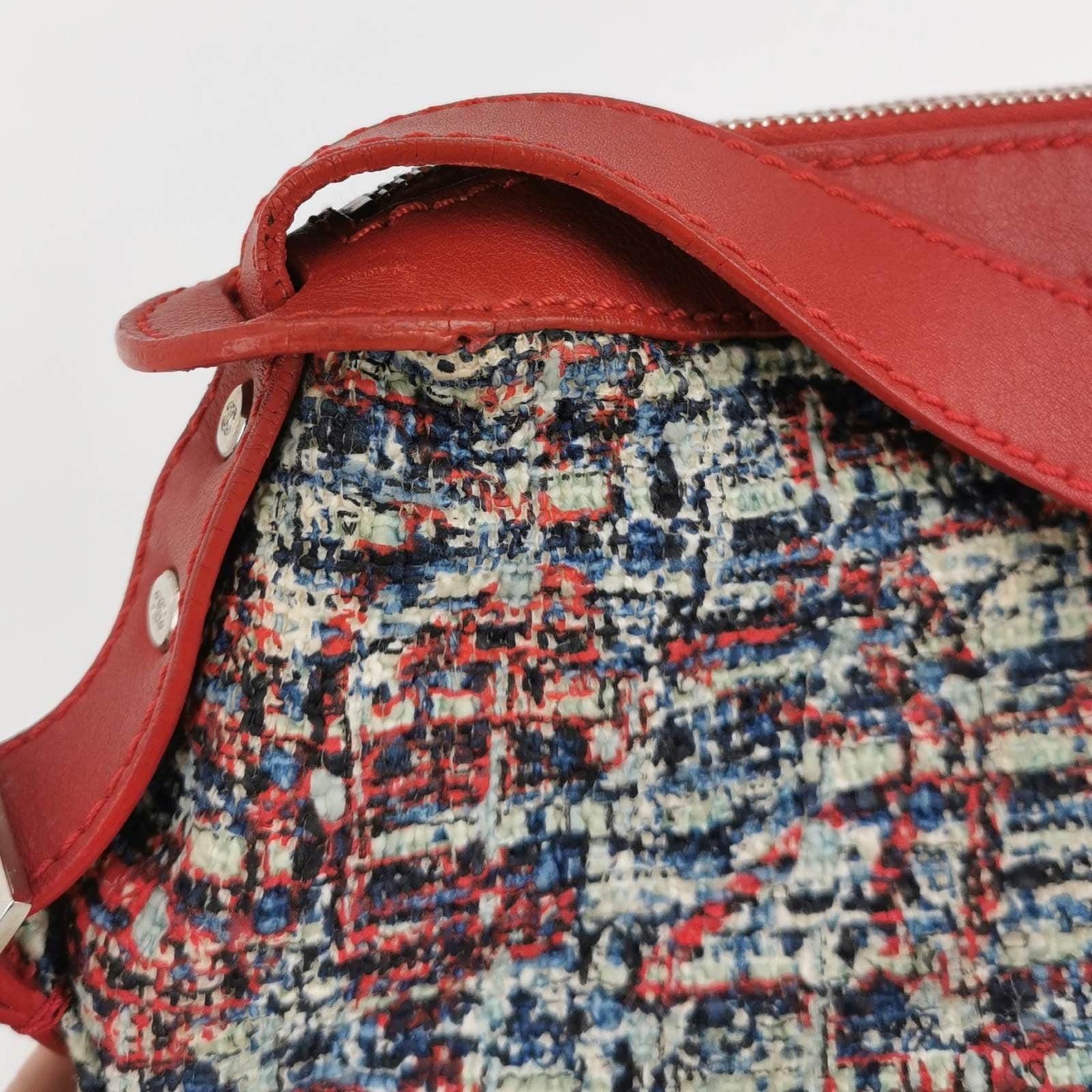 Chanel Tweed with Red Clover Charm Shoulder Bag For Sale 9