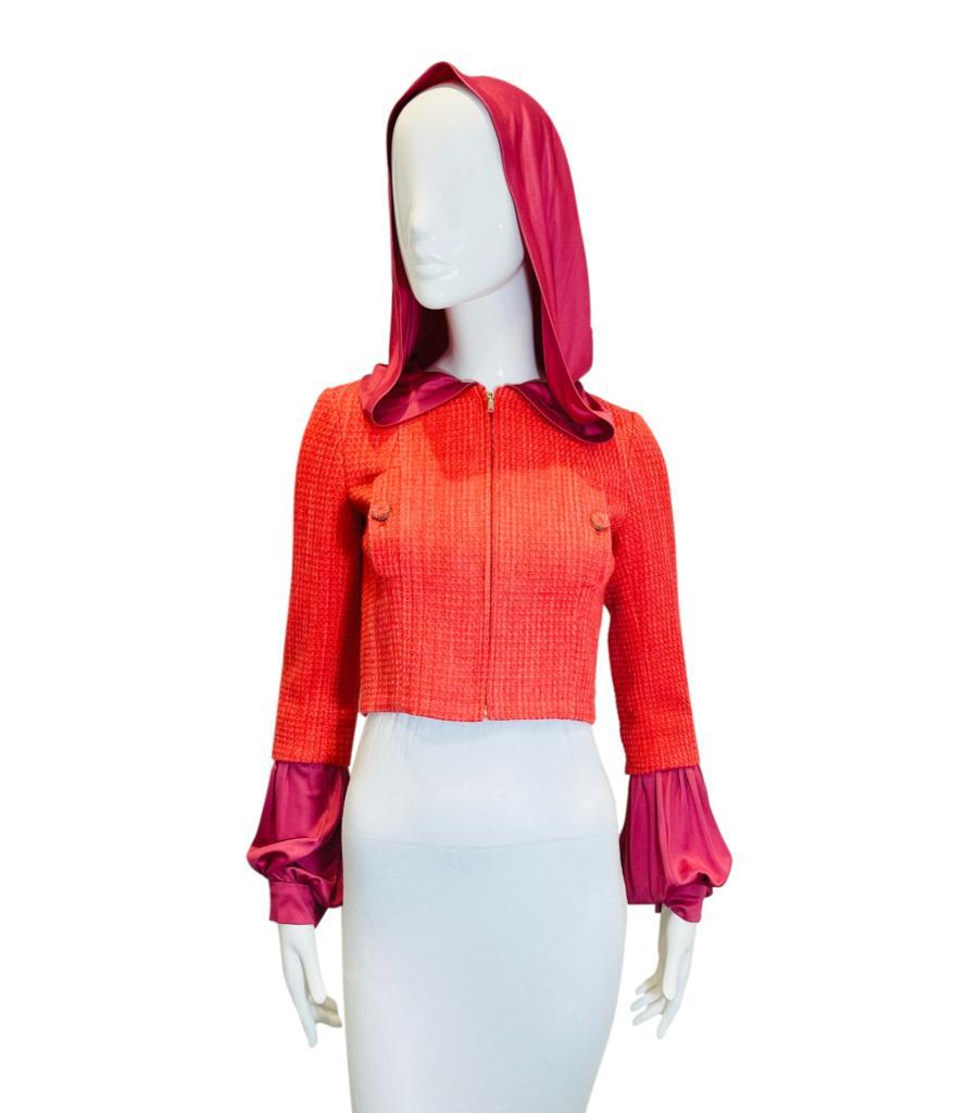 Women's  Chanel Tweed Wool & Silk Blend Hooded Jacket For Sale