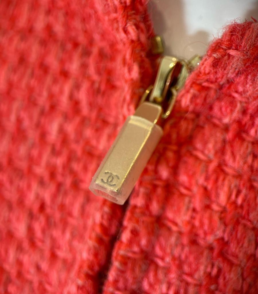  Chanel Tweed Wool & Silk Blend Hooded Jacket For Sale 4