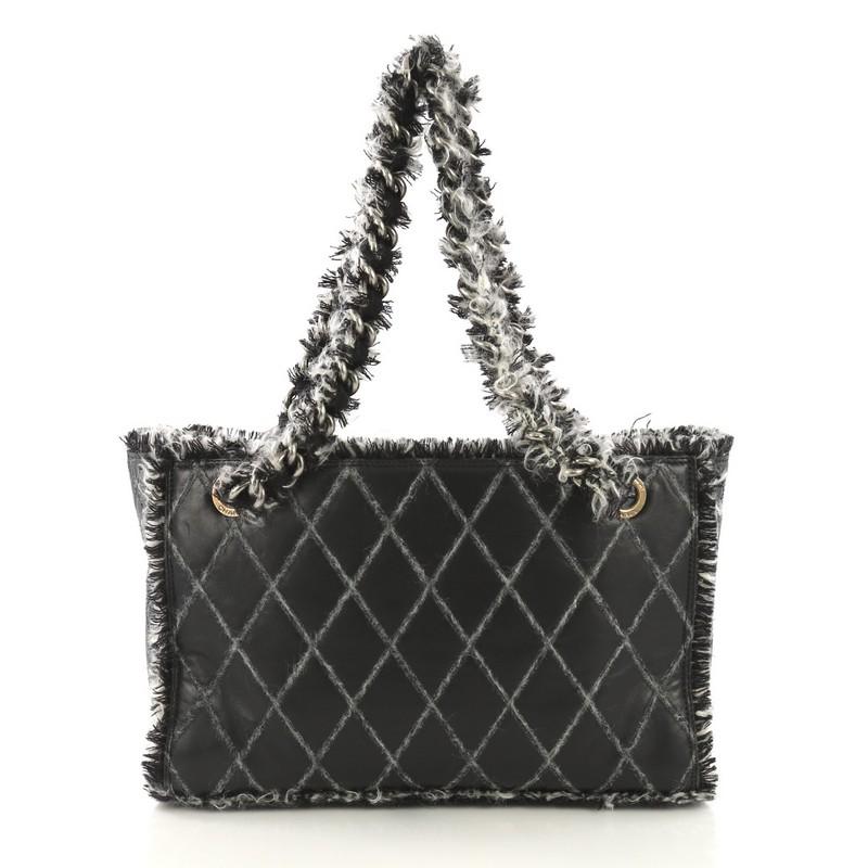 Chanel Tweedy Tote Quilted Leather Medium In Good Condition In NY, NY