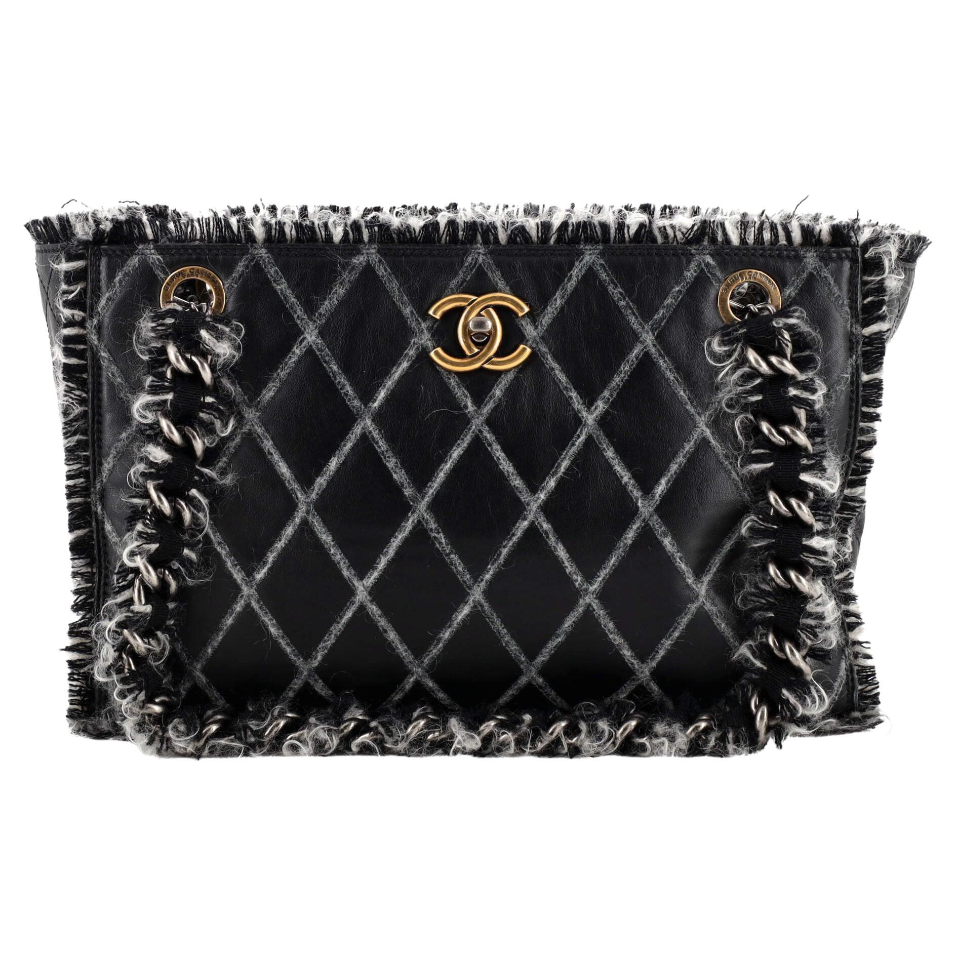 Chanel Tweedy Tote Quilted Leather Medium For Sale at 1stDibs