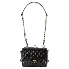 Chanel Twin Chain Shoulder Bag Quilted Patent and Lace