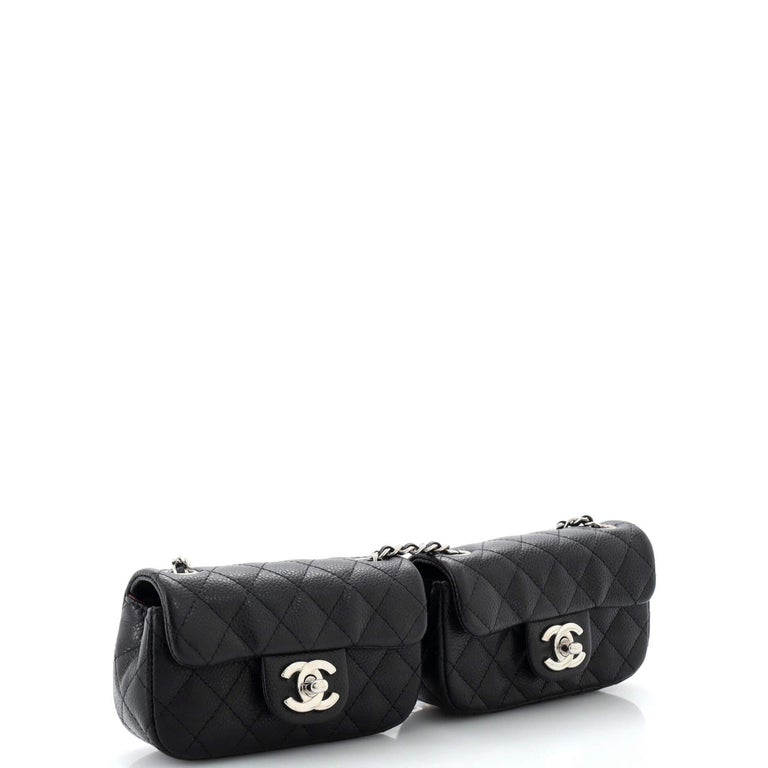 Chanel Twin Classic Flap Bag Quilted Caviar Mini at 1stDibs