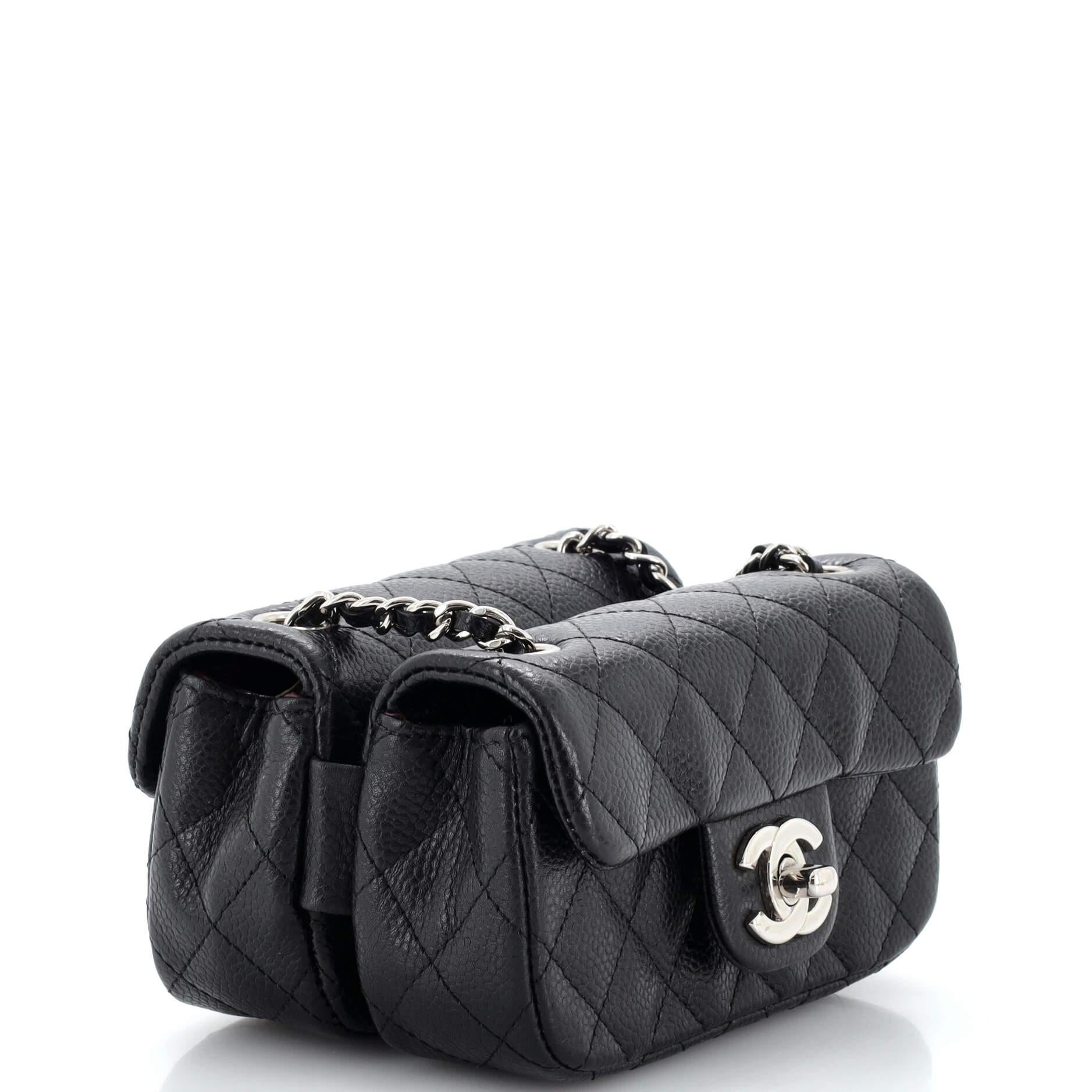 Chanel Twin Classic Flap Bag Quilted Caviar Mini 3