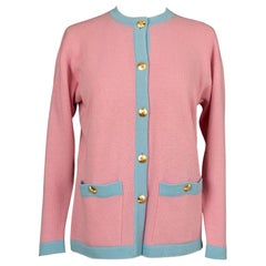 Juego de gemelos Chanel en cachemira rosa y azul