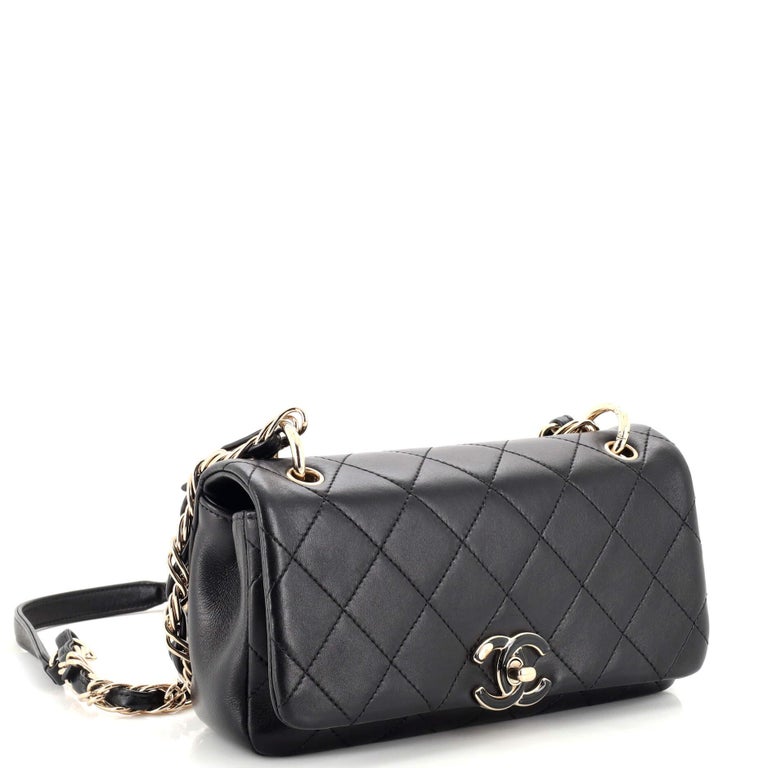 Chanel Twist Chain Enamel CC Flap Bag Quilted Lambskin Large