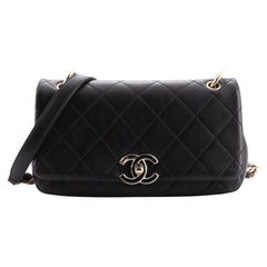 Chanel Twist Chain Enamel CC Flap Bag Quilted Lambskin Medium
