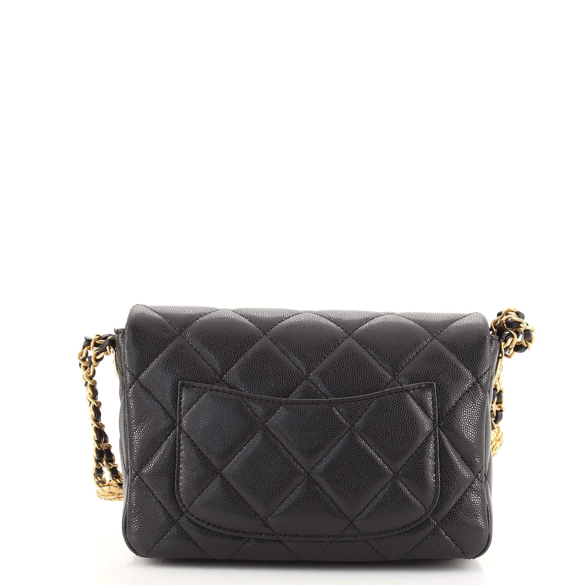 Chanel Twist Your Buttons Flap Bag Quilted Caviar Small In Good Condition In NY, NY