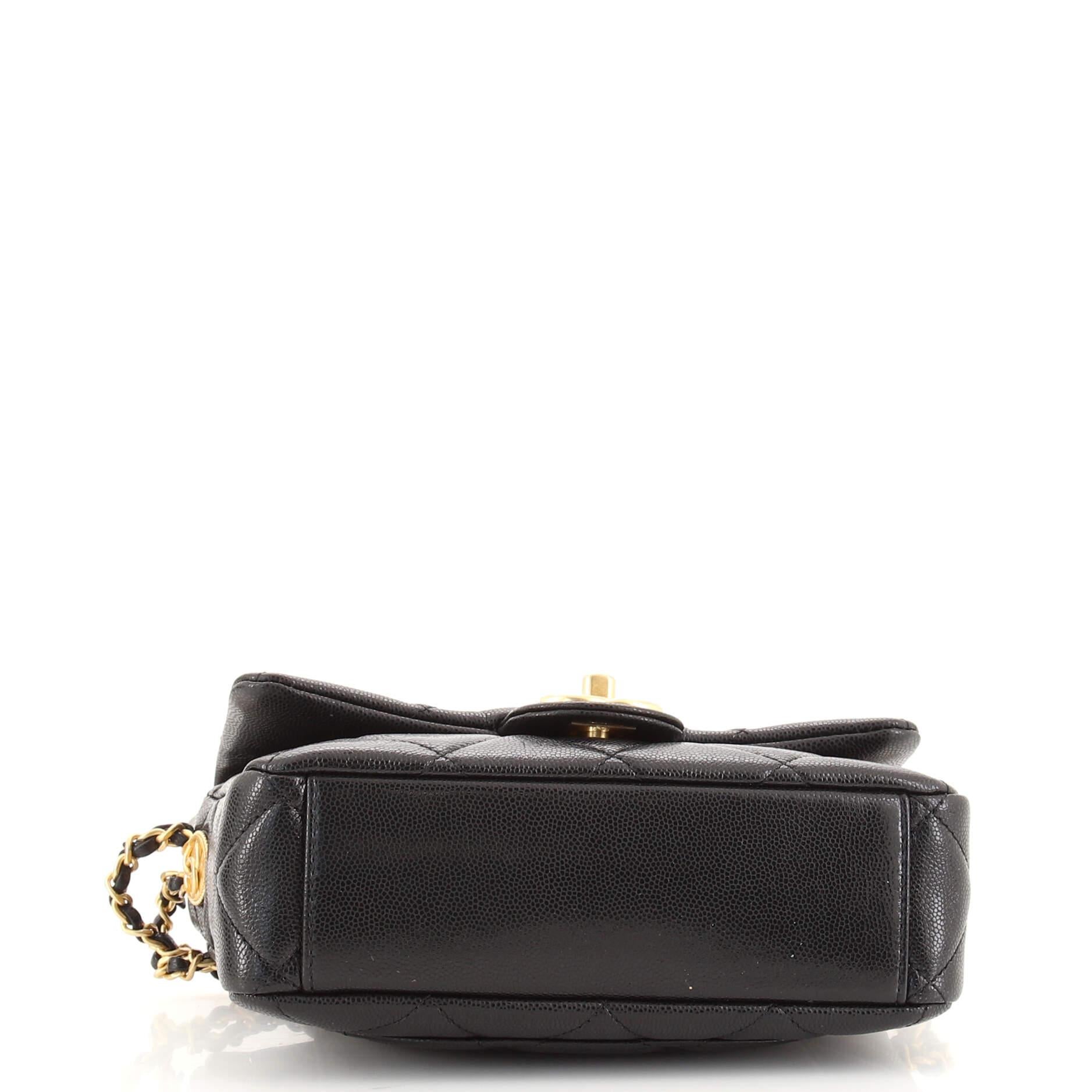 Women's or Men's Chanel Twist Your Buttons Flap Bag Quilted Caviar Small