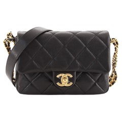 Chanel Twist Your Buttons Flap Bag Quilted Caviar Small
