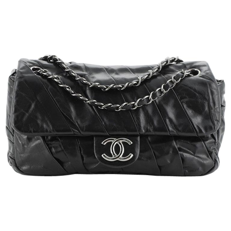 Chanel Medium Chain Me Flap Bag Metallic Dark Grey Calfskin Gun