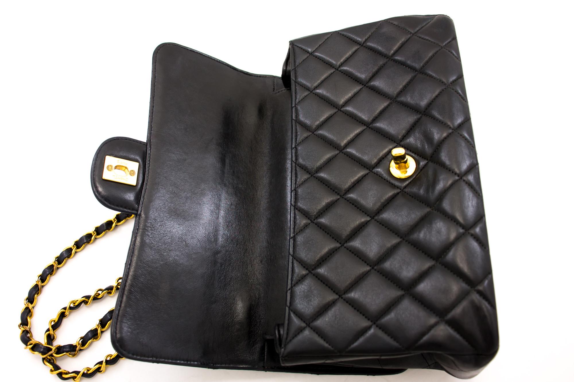 CHANEL Two Face Double Sided Chain Flap Shoulder Bag Black Quilted 3