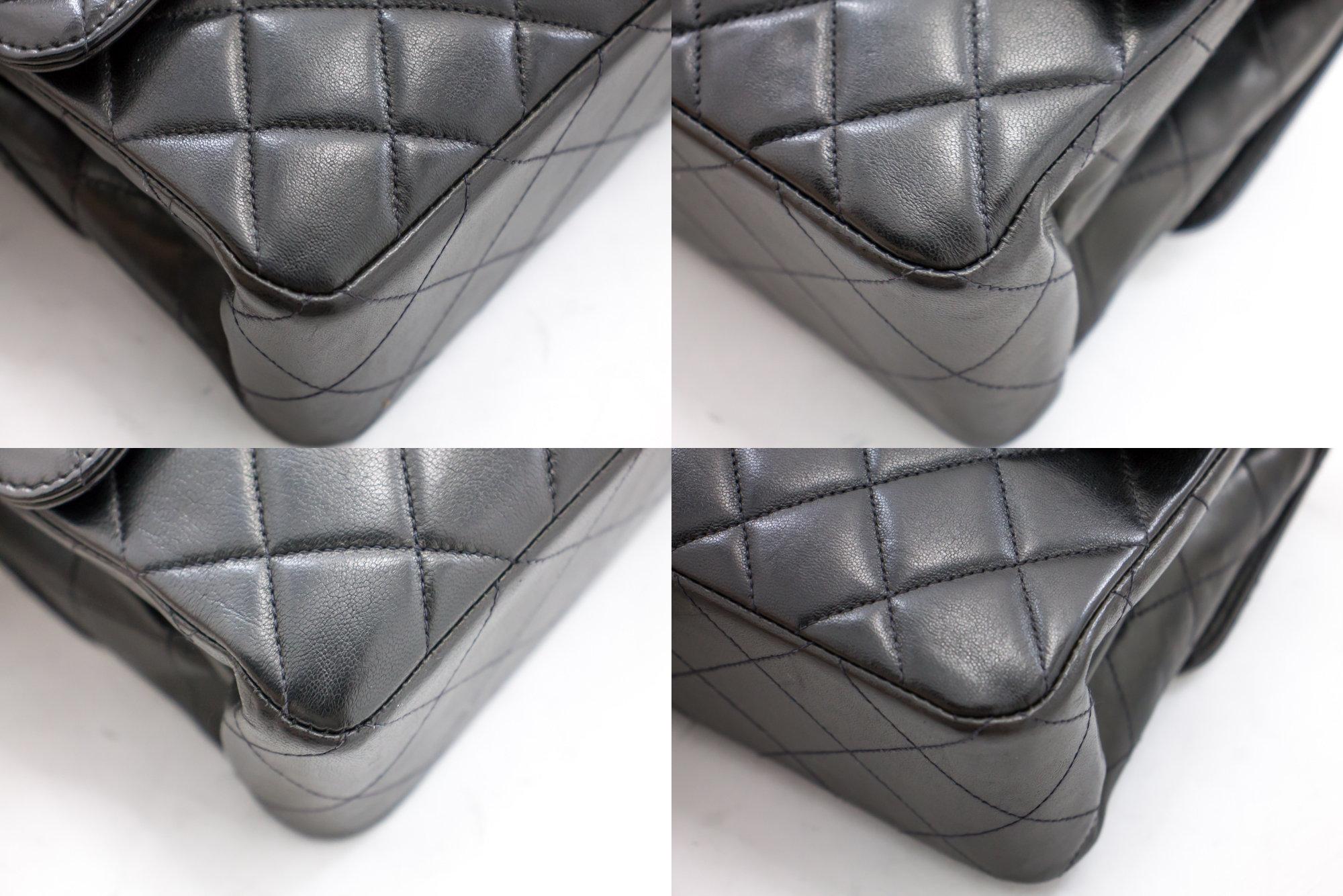 CHANEL Zweiseitige Umhängetasche mit Kette und Klappe, schwarz, gesteppt im Angebot 1