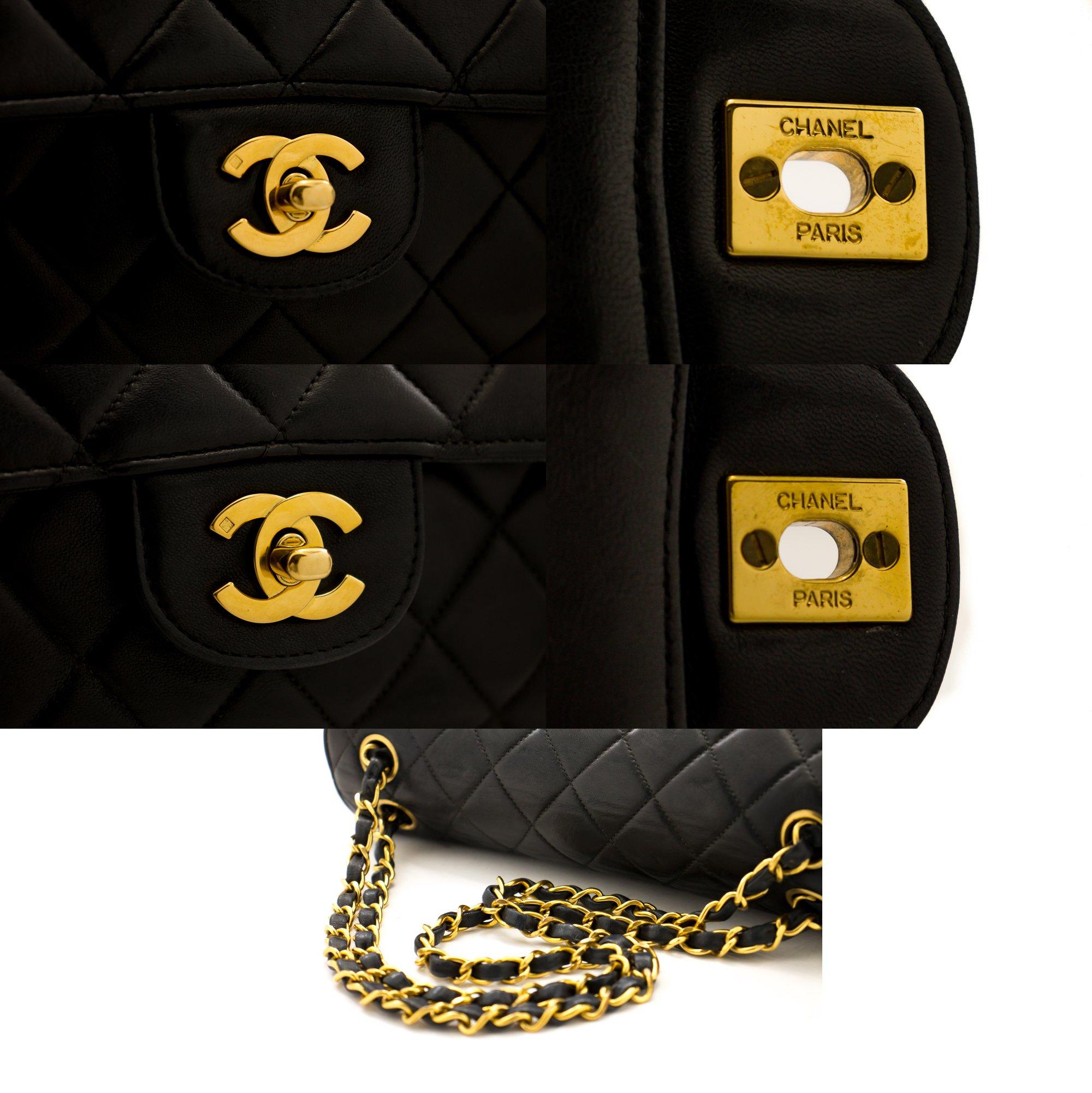 Women's CHANEL Two Face Double Sided Chain Flap Shoulder Bag Black Quilted