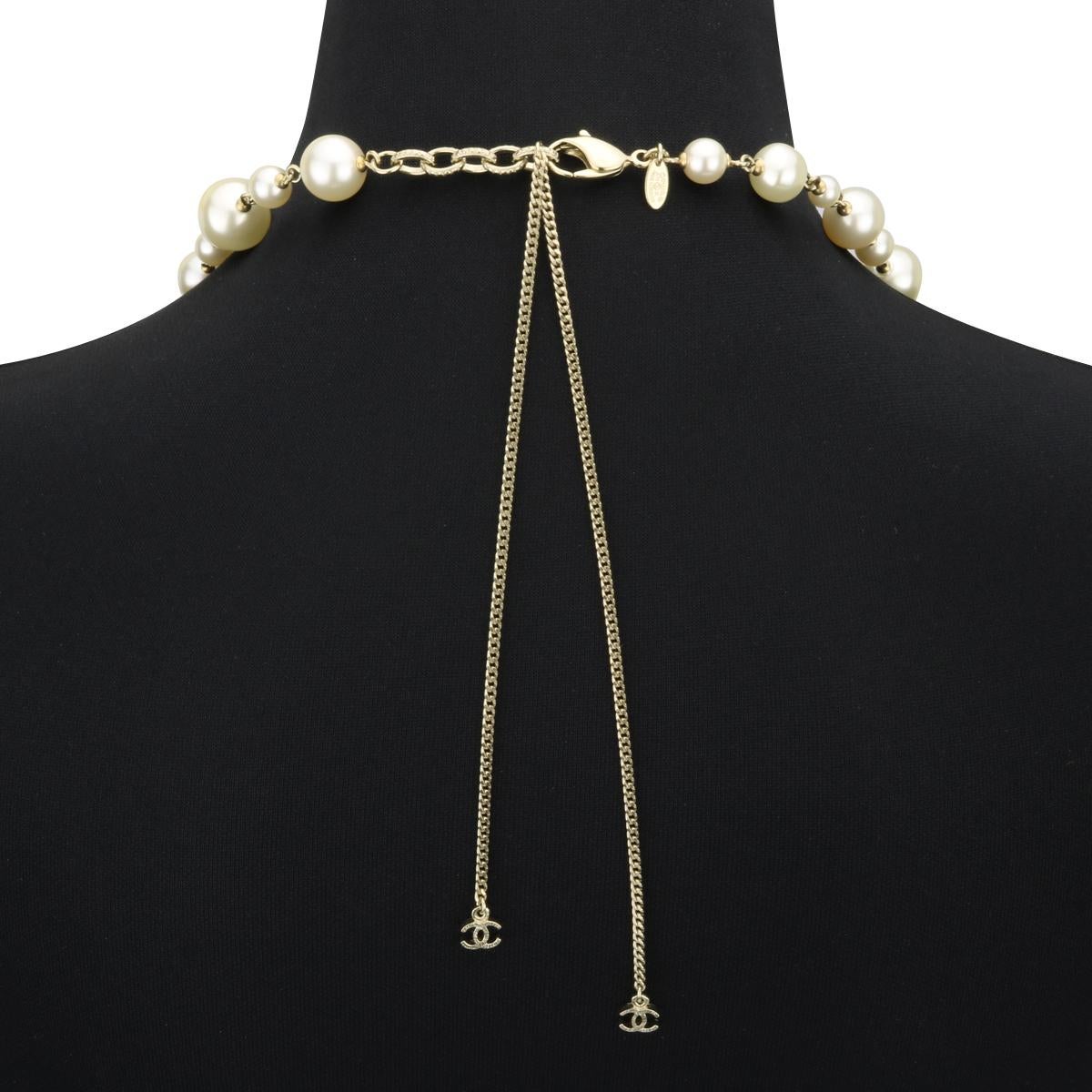 CHANEL Two Strands Pearl Gold Long Necklace 2011 2