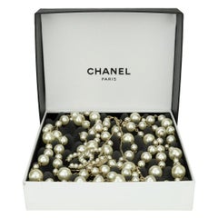 CHANEL Two Strands Pearl Gold Long Necklace 2011