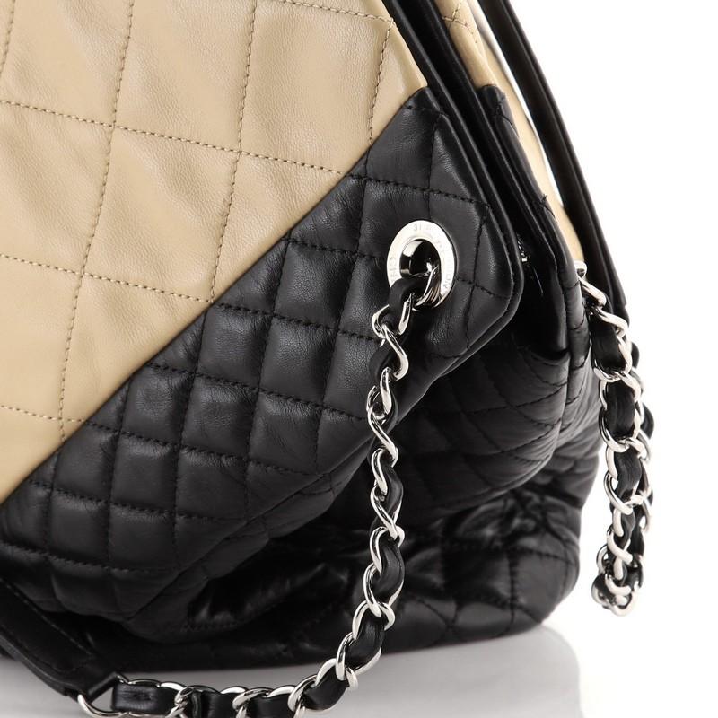 Chanel Two Tone CC Charm Tote Quilted Lambskin Large 3