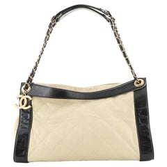 Chanel Two Tone CC Charm Tote Quilted Lambskin Medium Chanel Two Tone CC Charm Tote Quilted Lambskin Medium