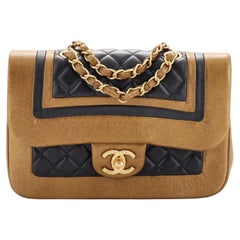 Chanel Two Tone CC Flap Bag Quilted Lambskin and Metallic Calfskin Medium