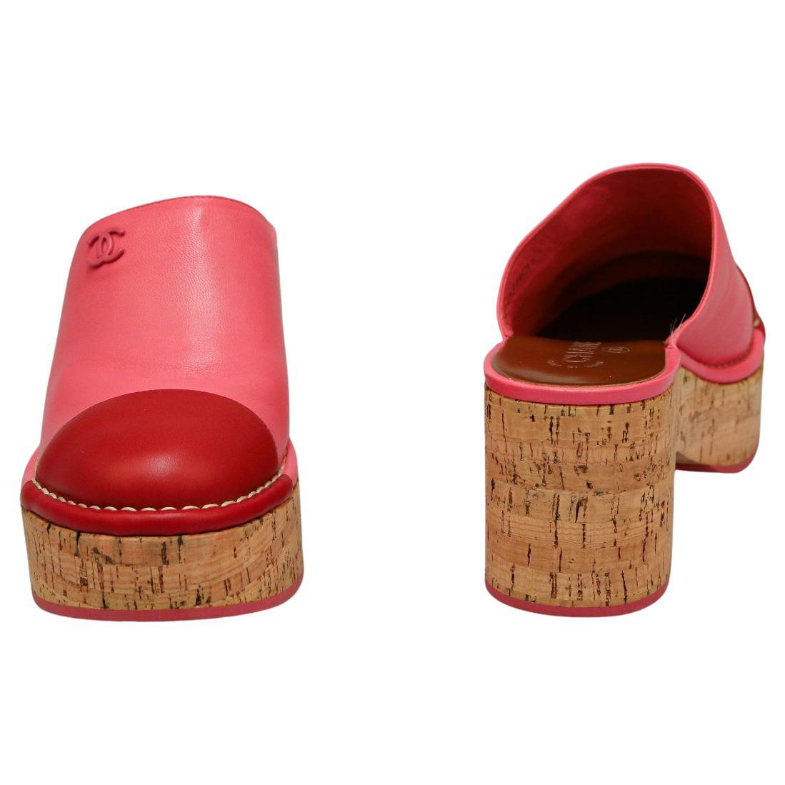 Chanel two-tone clogs T39FR For Sale