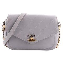 Chanel Two Tone Envelope Flap Bag Quilted Calfskin Medium