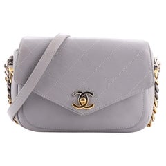Chanel Two Tone Envelope Flap Bag Quilted Calfskin Medium