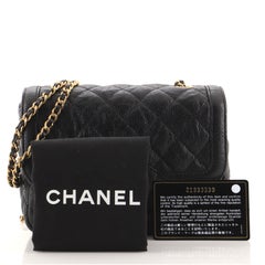 Chanel Two Tone Flap Bag Quilted Crumpled Cavier Mini