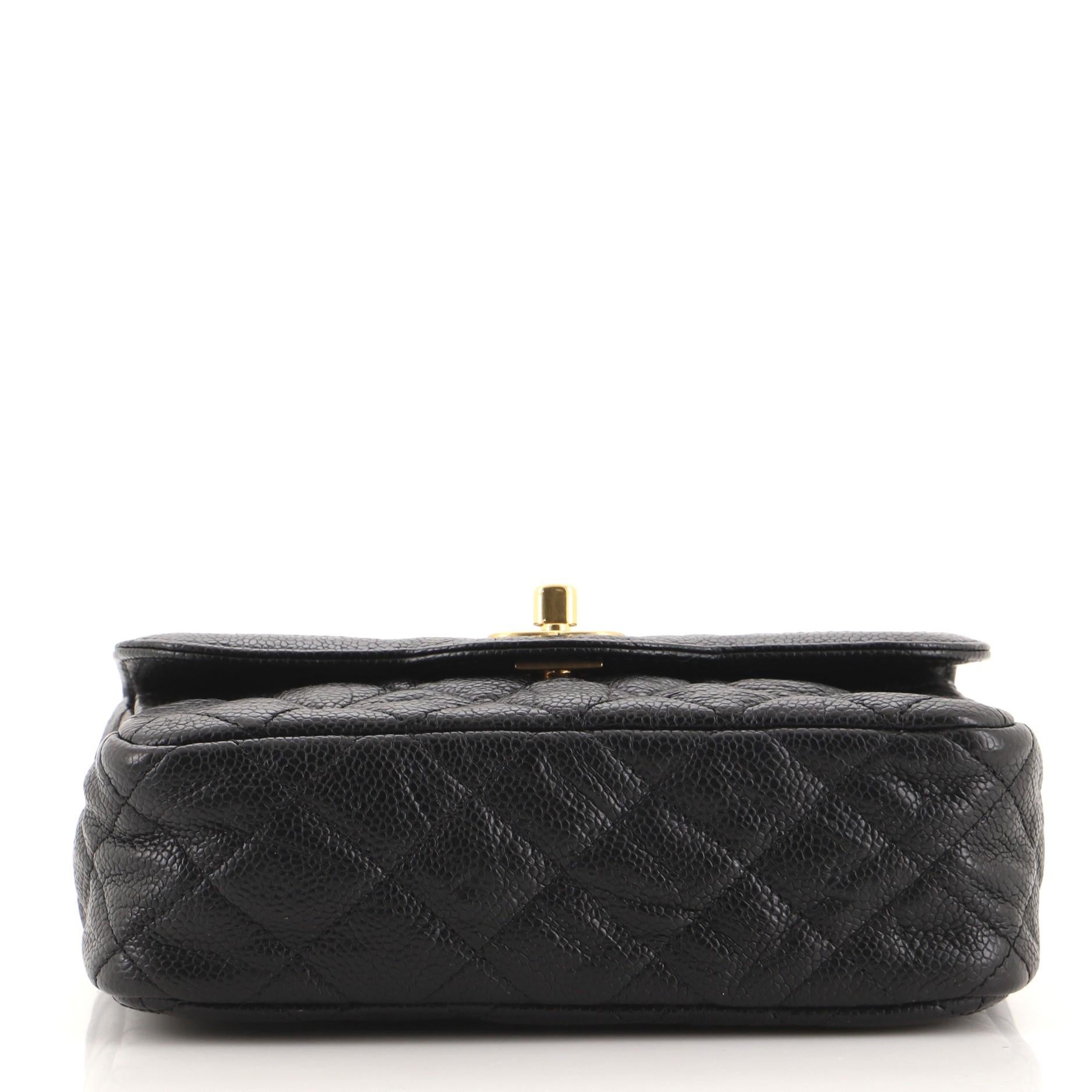 Chanel Two Tone Flap Bag Quilted Crumpled Cavier Mini In Good Condition In NY, NY