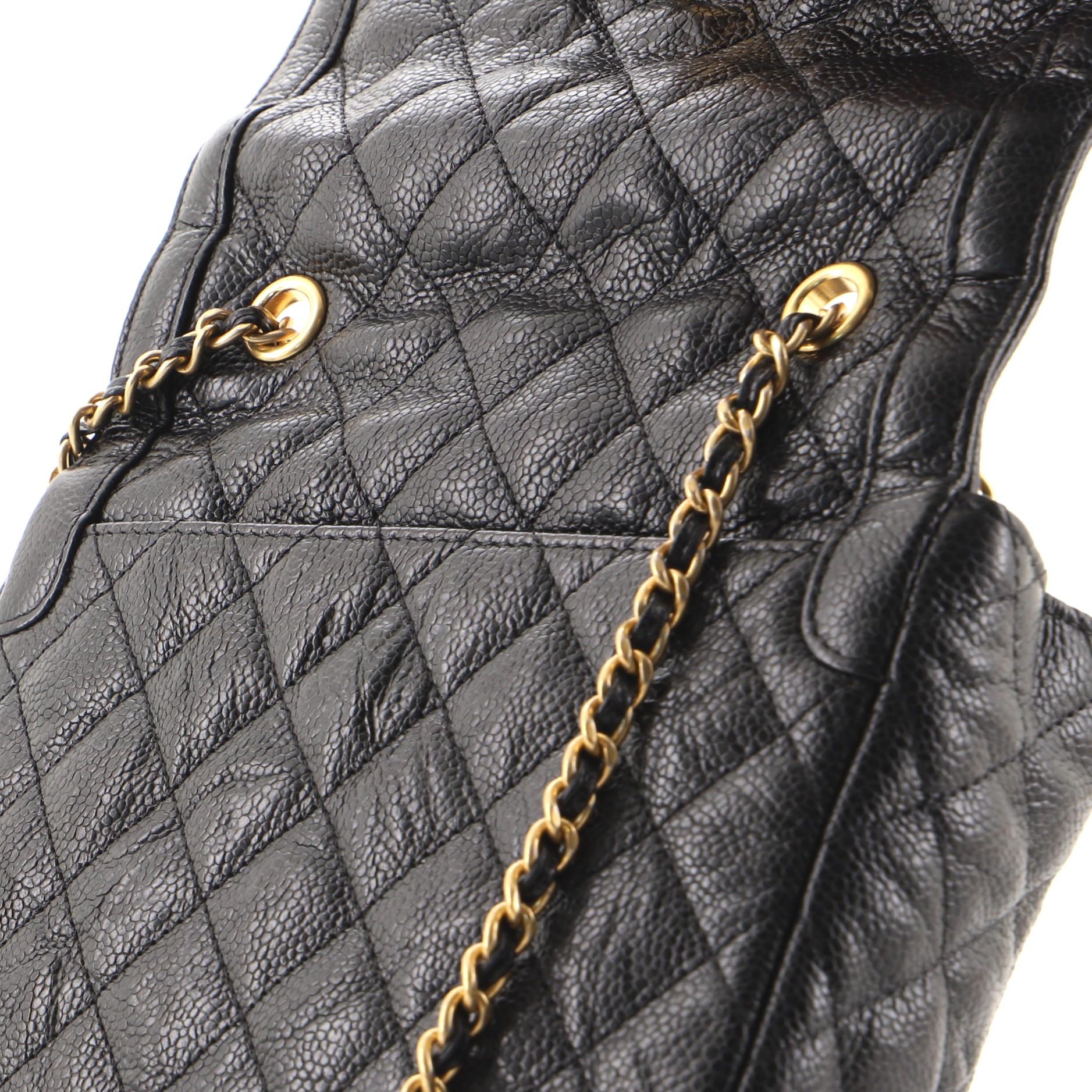 Chanel Two Tone Flap Bag Quilted Crumpled Cavier Mini 1