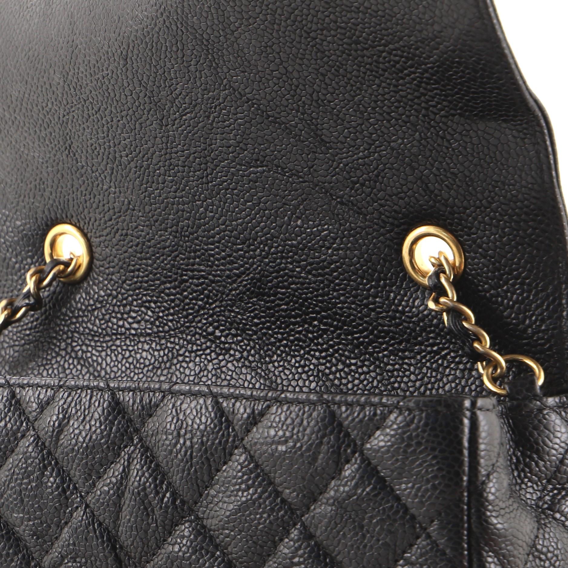 Chanel Two Tone Flap Bag Quilted Crumpled Cavier Mini 2