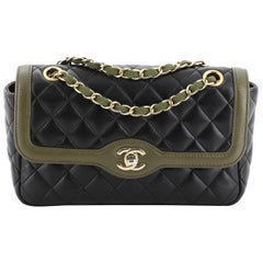 Chanel Two Tone Flap Bag Quilted Lambskin Small