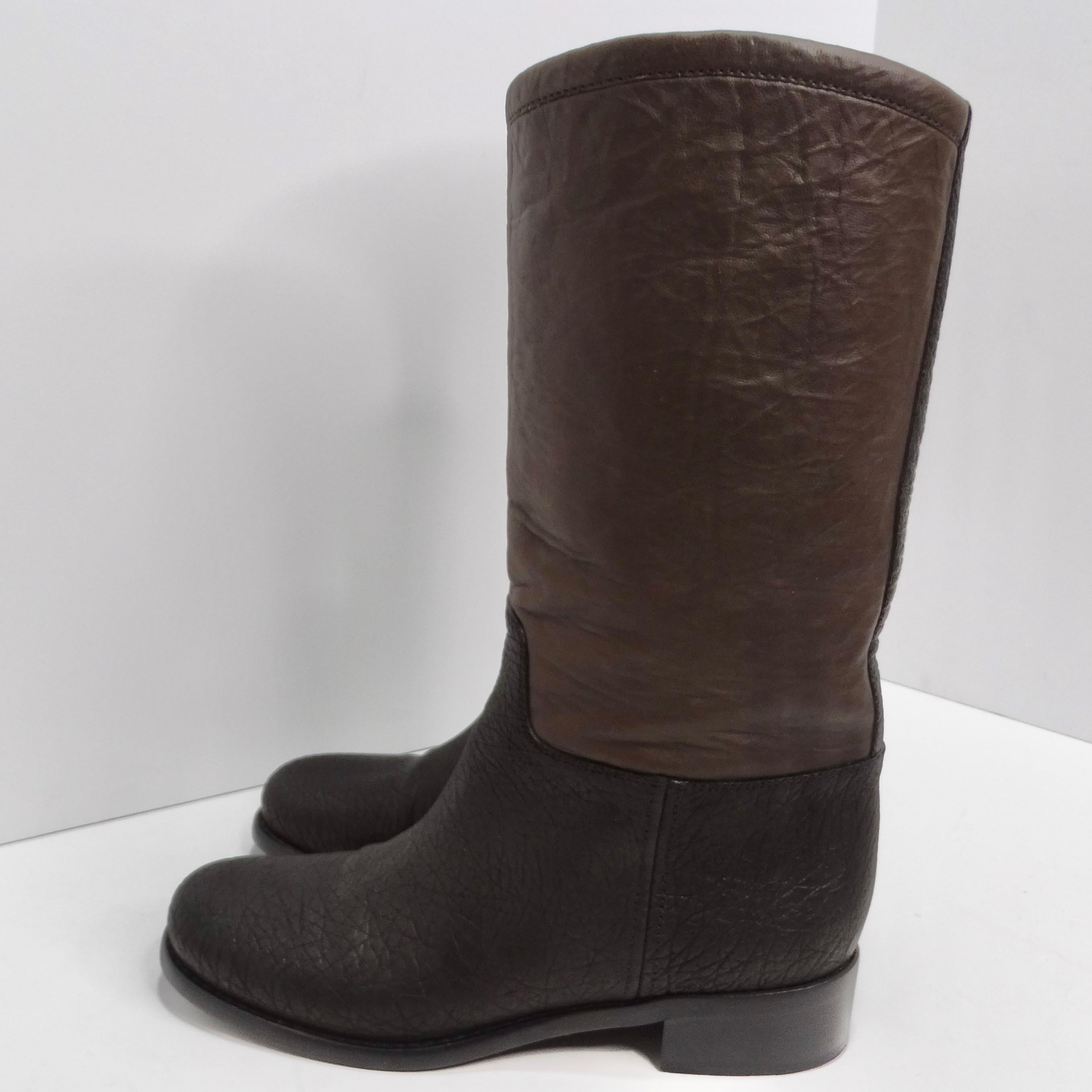Chanel Two Tone Interlocking C Riding Boots For Sale 2
