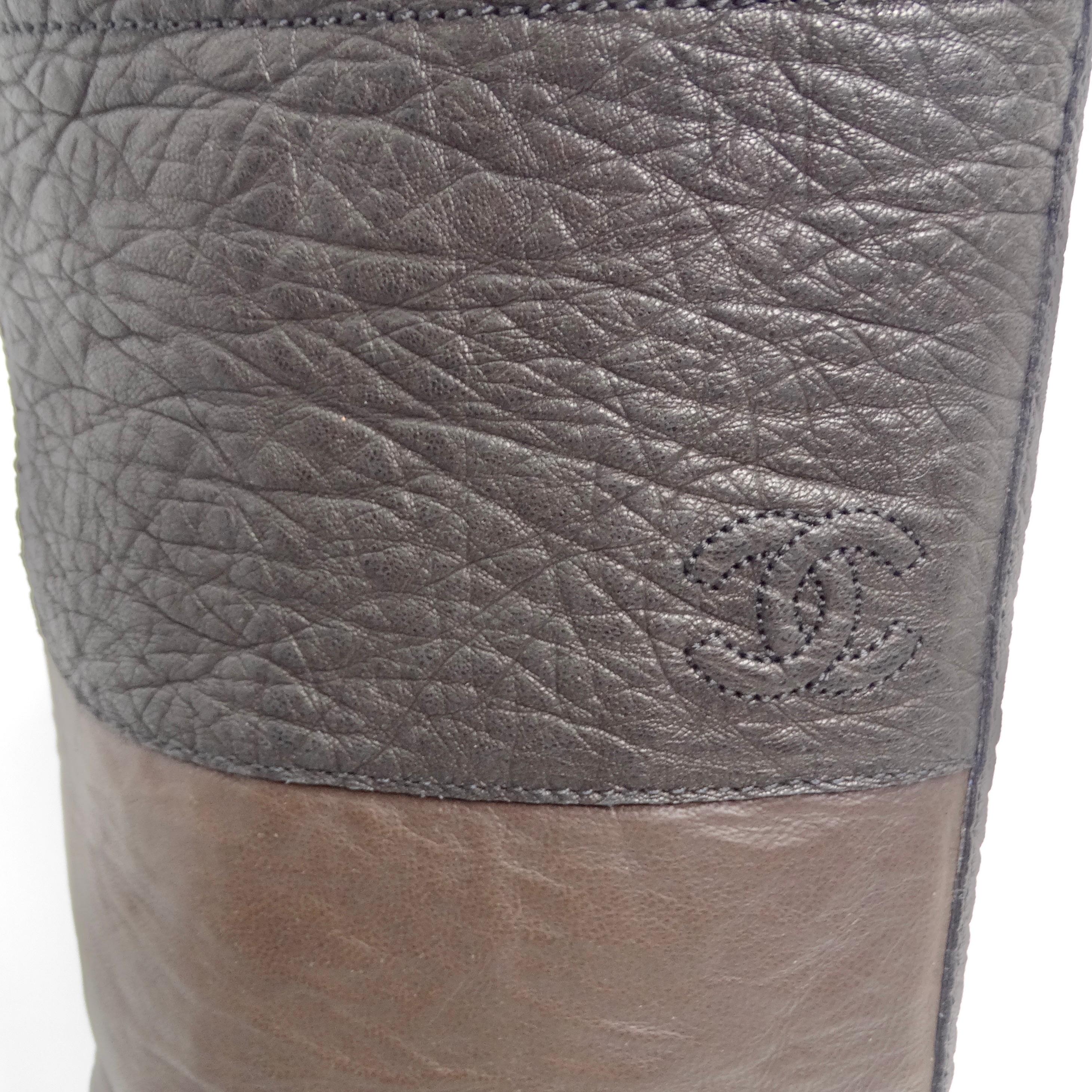 Chanel Two Tone Interlocking C Riding Boots For Sale 1