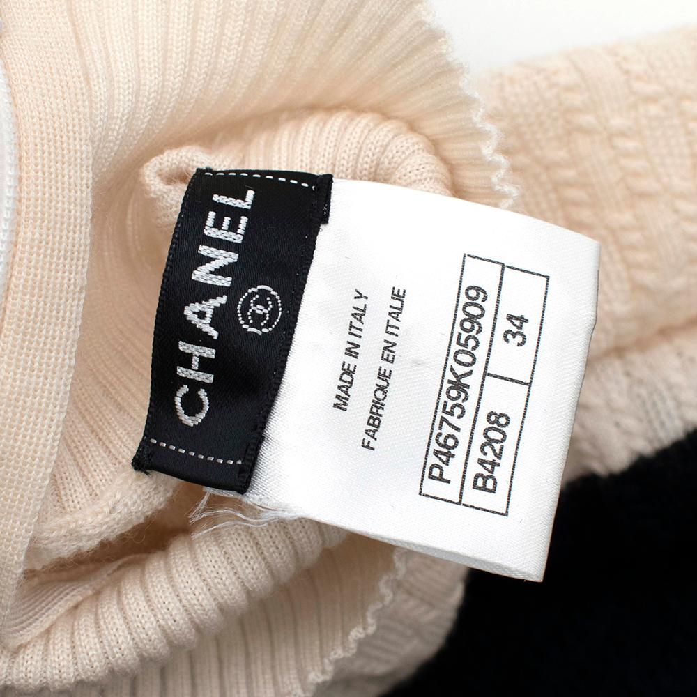 Chanel Two-Tone Knit Cashmere Blend Roll Neck Jumper - Size US 0-2 2
