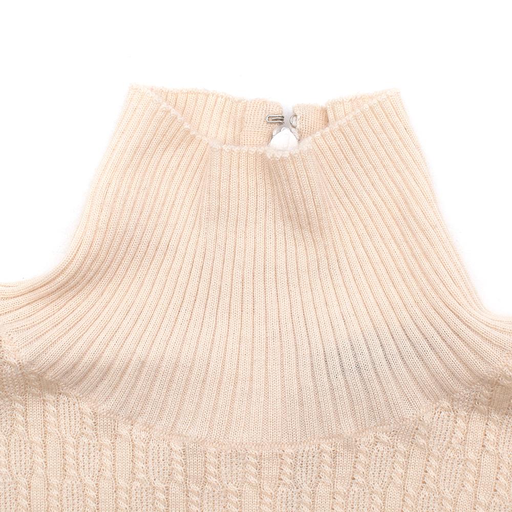 Chanel Two-Tone Knit Cashmere Blend Roll Neck Jumper - Size US 0-2 3