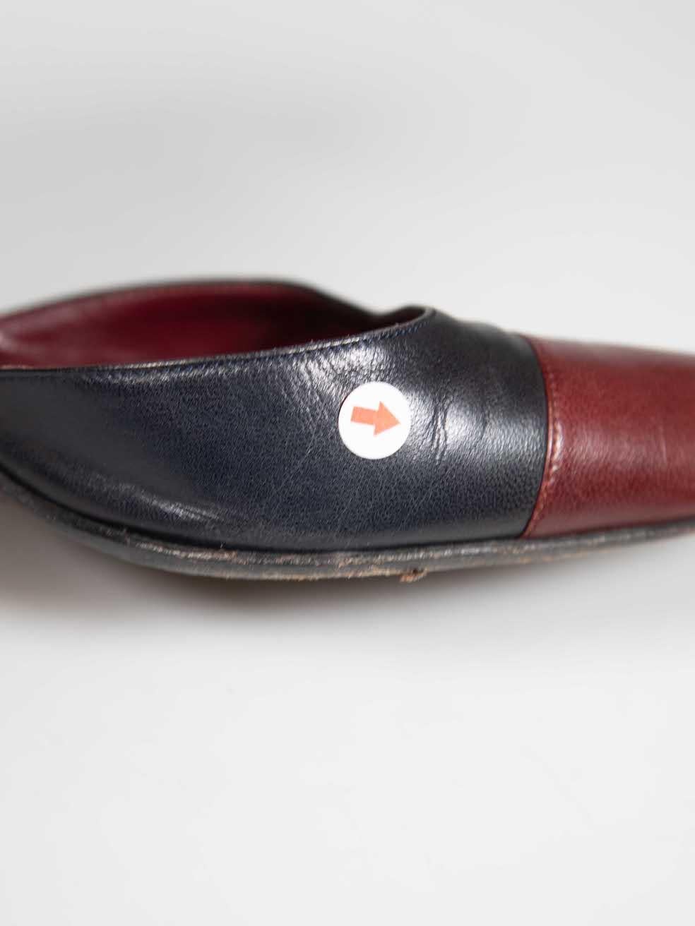Chanel Two Tone Leather Mary Jane Pumps Size IT 38 2